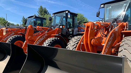 heavy machine rentals from westrax machinery hitachi front loaders near corona ca