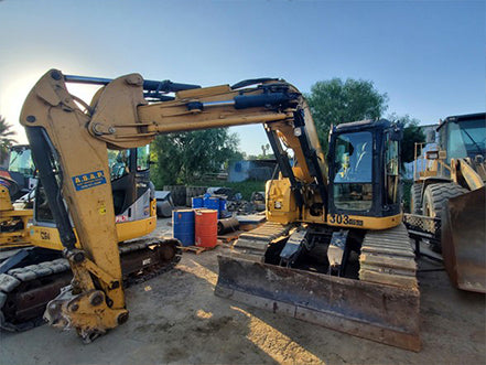 Yellow excavator 2011 Caterpillar 314D LCR in a construction site heavy machinery for sale near corona ca by westrax machinery