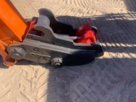 Close-up of a hitachi attachment, heavy machinery for sale near corona ca by westrax machinery