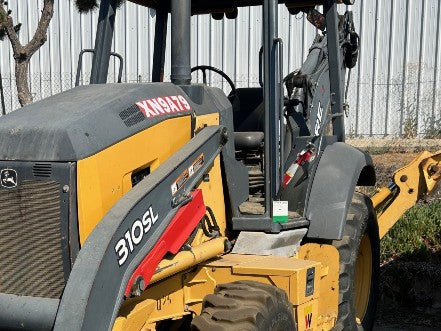 Close-up of a John Deere backhoe loader 310SL heavy machinery for sale near corona ca by westrax machinery